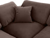 Meridian Furniture - Comfy 158" Velvet Upholstered 6 Piece Modular Sectional - 189Brown-Sec6B - GreatFurnitureDeal