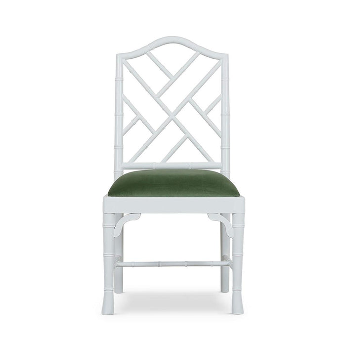 Bramble - Martinique Bamboo Dining Chair in True White w/ Willow Green Velvet Fabric (Set of 2) - 24315TRWLL272----