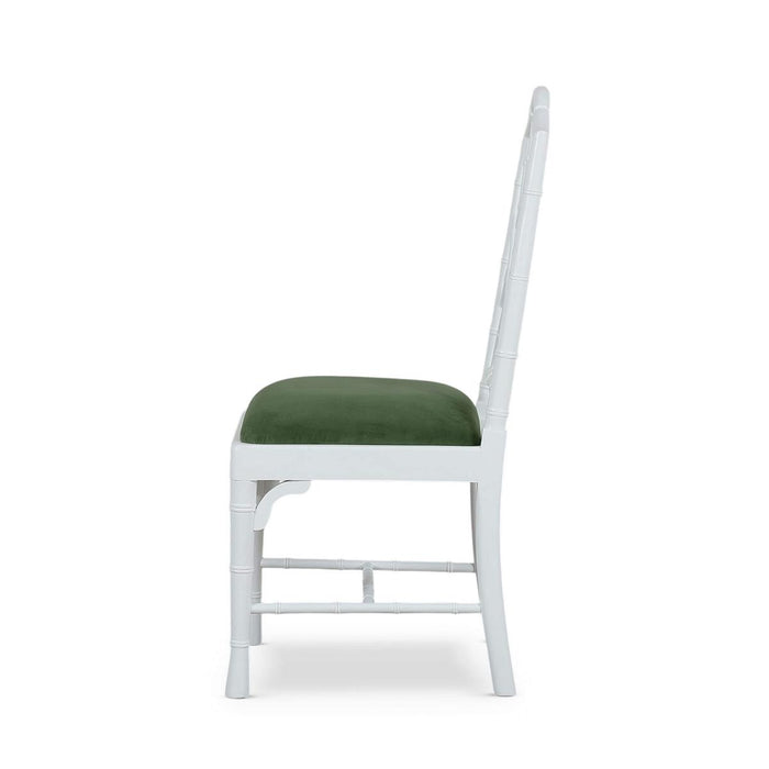 Bramble - Martinique Bamboo Dining Chair in True White w/ Willow Green Velvet Fabric (Set of 2) - 24315TRWLL272----