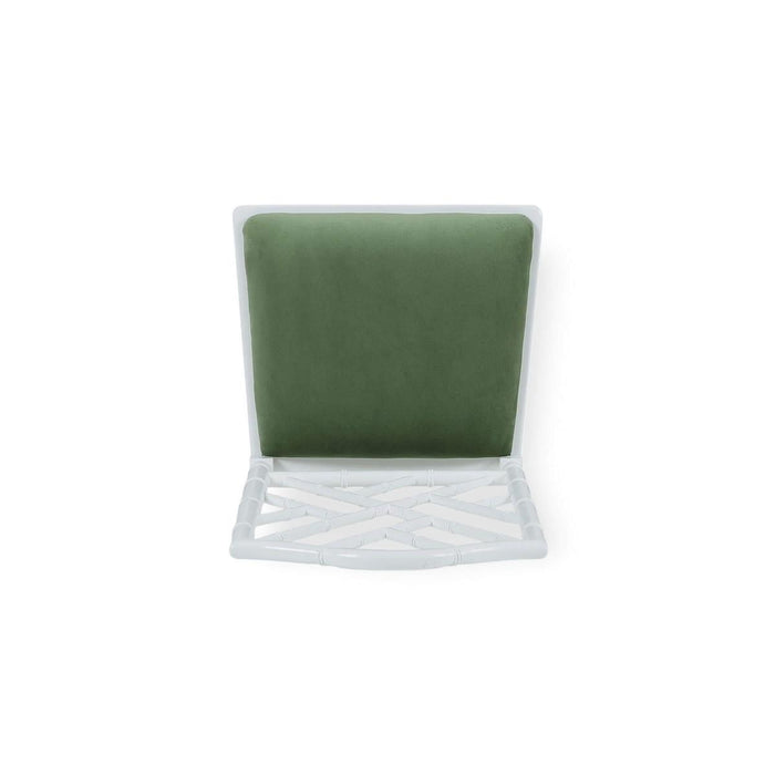 Bramble - Martinique Bamboo Dining Chair in True White w/ Willow Green Velvet Fabric (Set of 2) - 24315TRWLL272----