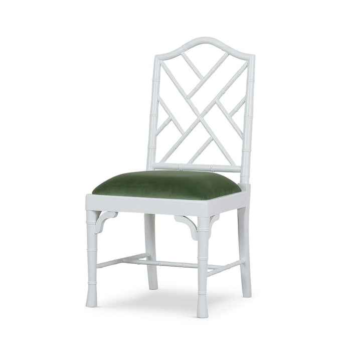 Bramble - Martinique Bamboo Dining Chair in True White w/ Willow Green Velvet Fabric (Set of 2) - 24315TRWLL272----