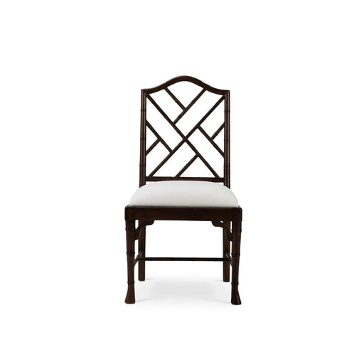 Bramble - Martinique Bamboo Dining Chair in Walnut w/ Arctic White Performance Fabric (Set of 2) - 24315WLTSF204---- - GreatFurnitureDeal