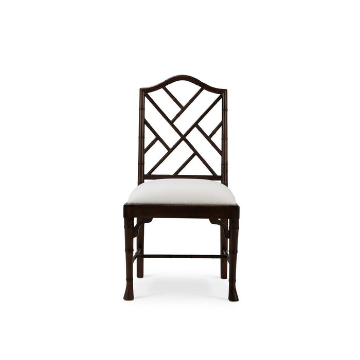 Bramble - Martinique Bamboo Dining Chair in Walnut w/ Arctic White Performance Fabric (Set of 2) - 24315WLTSF204----