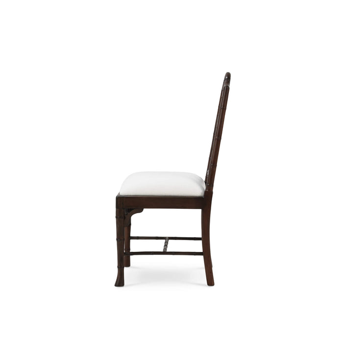 Bramble - Martinique Bamboo Dining Chair in Walnut w/ Arctic White Performance Fabric - Set of 2- 24315WLTSF204---- - GreatFurnitureDeal