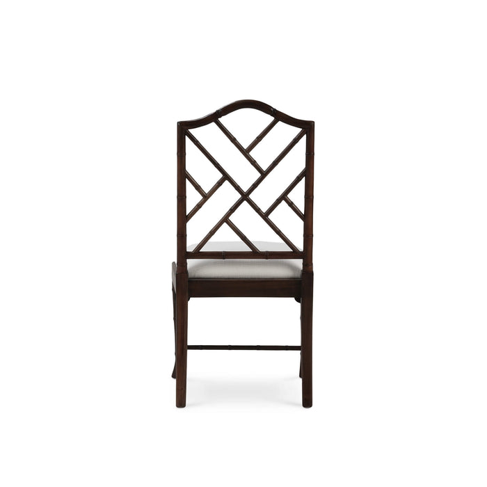 Bramble - Martinique Bamboo Dining Chair in Walnut w/ Arctic White Performance Fabric - Set of 2- 24315WLTSF204---- - GreatFurnitureDeal