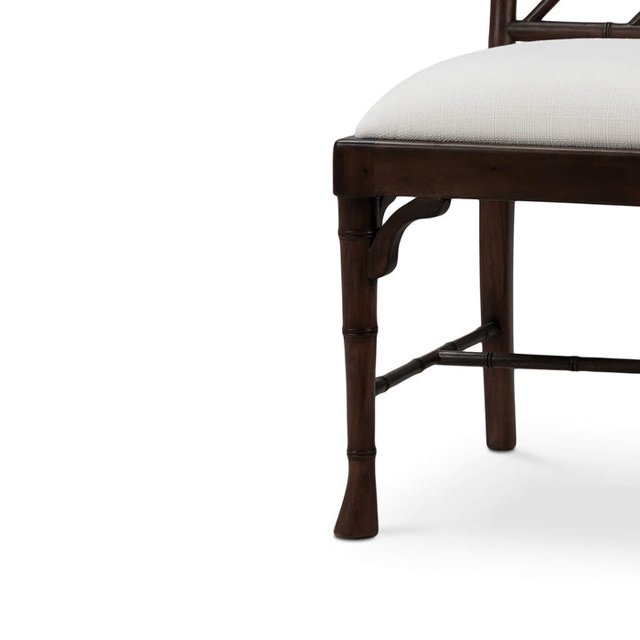 Bramble - Martinique Bamboo Dining Chair in Walnut w/ Arctic White Performance Fabric - Set of 2- 24315WLTSF204---- - GreatFurnitureDeal