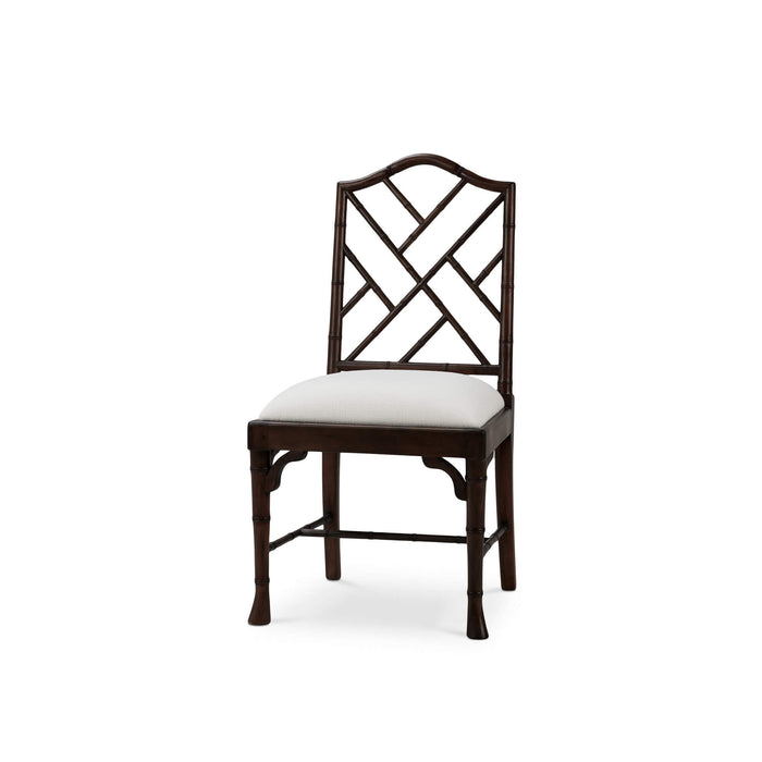 Bramble - Martinique Bamboo Dining Chair in Walnut w/ Arctic White Performance Fabric - Set of 2- 24315WLTSF204---- - GreatFurnitureDeal