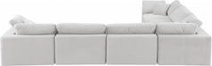 Meridian Furniture - Comfy 158" Velvet Upholstered 6 Piece Modular Sectional - 189Cream-Sec6A - GreatFurnitureDeal