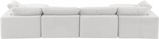 Meridian Furniture - Comfy 158" Velvet Upholstered 6 Piece Modular Sectional - 189Cream-Sec6B - GreatFurnitureDeal