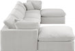 Meridian Furniture - Comfy 158" Velvet Upholstered 6 Piece Modular Sectional - 189Cream-Sec6B - GreatFurnitureDeal