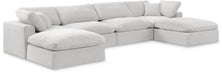 Meridian Furniture - Comfy 158" Velvet Upholstered 6 Piece Modular Sectional - 189Cream-Sec6B - GreatFurnitureDeal