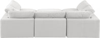 Meridian Furniture - Comfy 119" Velvet Upholstered 6 Piece Modular Sectional - 189Cream-Sec6C - GreatFurnitureDeal