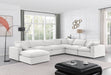Meridian Furniture - Comfy 158" Velvet Upholstered 7 Piece Modular Sectional - 189Cream-Sec7A - GreatFurnitureDeal