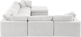 Meridian Furniture - Comfy 158" Velvet Upholstered 7 Piece Modular Sectional - 189Cream-Sec7A - GreatFurnitureDeal