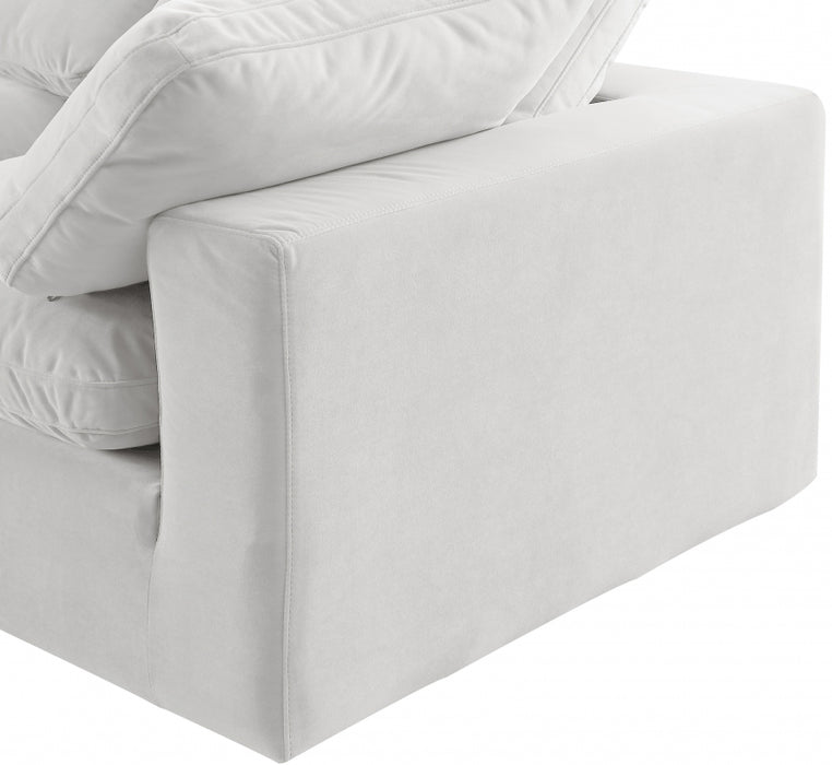 Meridian Furniture - Comfy 158" Velvet Upholstered 7 Piece Modular Sectional - 189Cream-Sec7A - GreatFurnitureDeal