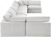 Meridian Furniture - Comfy 197" Velvet Upholstered 7 Piece Modular Sectional - 189Cream-Sec7B - GreatFurnitureDeal