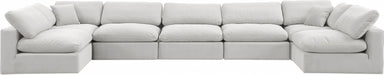 Meridian Furniture - Comfy 197" Velvet Upholstered 7 Piece Modular Sectional - 189Cream-Sec7B - GreatFurnitureDeal