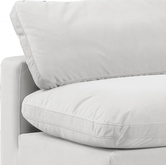 Meridian Furniture - Comfy 197" Velvet Upholstered 7 Piece Modular Sectional - 189Cream-Sec7B - GreatFurnitureDeal