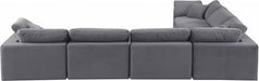 Meridian Furniture - Comfy 158" Velvet Upholstered 6 Piece Modular Sectional - 189Grey-Sec6A - GreatFurnitureDeal