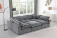 Meridian Furniture - Comfy 119" Velvet Upholstered 6 Piece Modular Sectional - 189Grey-Sec6C - GreatFurnitureDeal