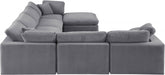 Meridian Furniture - Comfy 158" Velvet Upholstered 7 Piece Modular Sectional - 189Grey-Sec7A - GreatFurnitureDeal