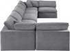 Meridian Furniture - Comfy 197" Velvet Upholstered 7 Piece Modular Sectional - 189Grey-Sec7B - GreatFurnitureDeal
