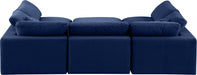 Meridian Furniture - Comfy 119" Velvet Upholstered 6 Piece Modular Sectional - 189Navy-Sec6C - GreatFurnitureDeal