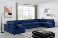 Meridian Furniture - Comfy 197" Velvet Upholstered 7 Piece Modular Sectional - 189Navy-Sec7B - GreatFurnitureDeal
