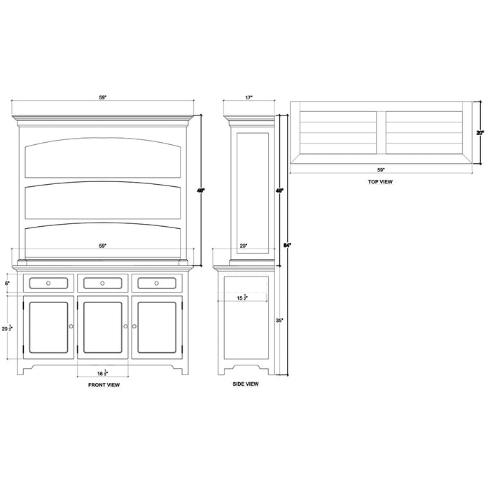 Bramble - Aries Open Hutch in Driftwood - BR-FAC-24447DRW - GreatFurnitureDeal