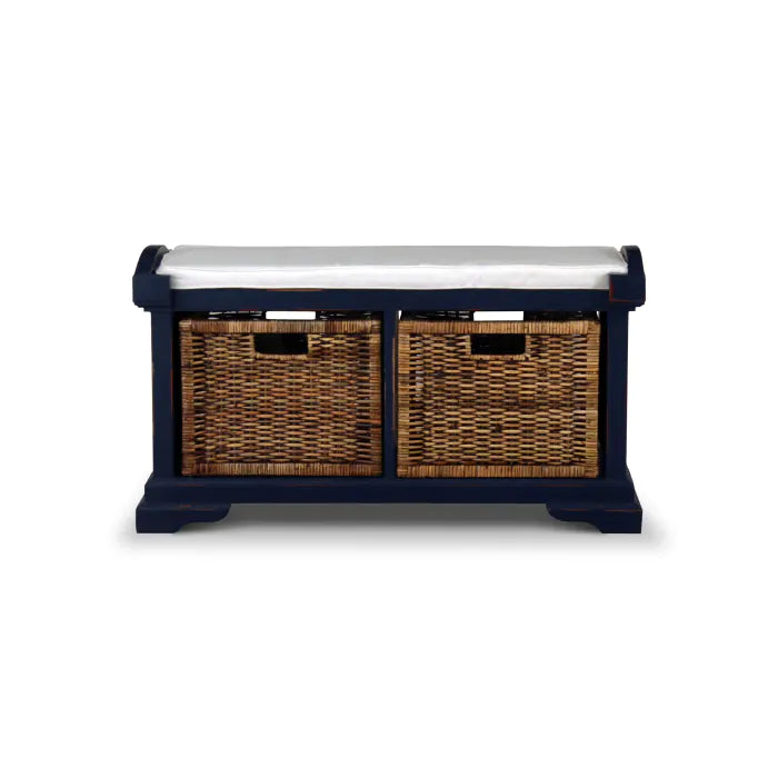 Bramble - Homestead 2 Seater Bench w/ Rattan Baskets - BR-24456 - GreatFurnitureDeal