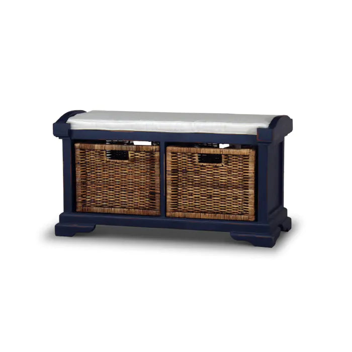 Bramble - Homestead 2 Seater Bench w/ Rattan Baskets - BR-24456 - GreatFurnitureDeal
