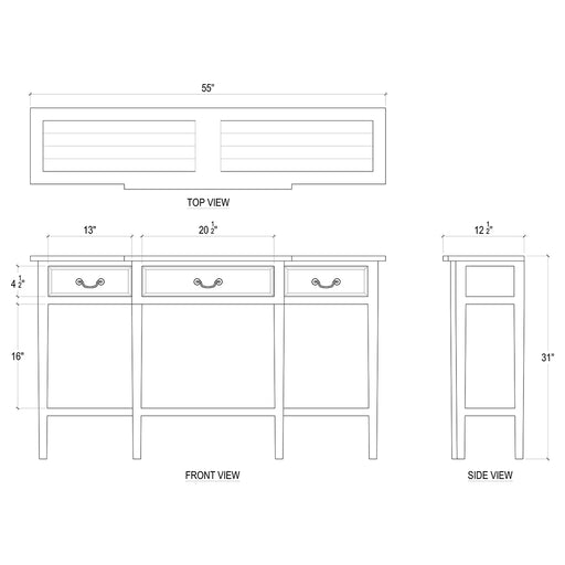 Bramble - Amherst Narrow Console Table in Straw Wash - 24466STW----- - GreatFurnitureDeal