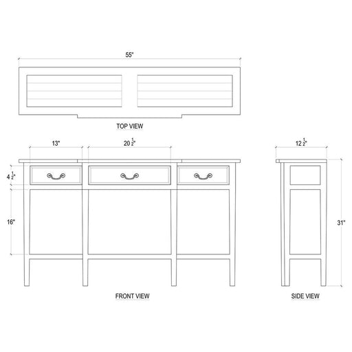 Bramble - Amherst Narrow Console Table in Straw Wash - 24466STW----- - GreatFurnitureDeal
