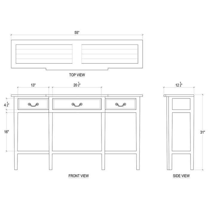 Bramble - Amherst Narrow Console Table in Straw Wash - 24466STW-----
