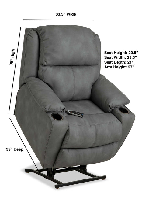 Motion Ease - Timber Zero Gravity Power Lift Chair in Grey - 245-59-62 - GreatFurnitureDeal