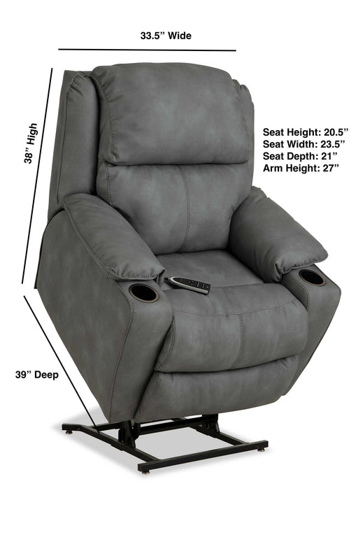 Motion Ease - Timber Zero Gravity Power Lift Chair in Grey - 245-59-62 - GreatFurnitureDeal