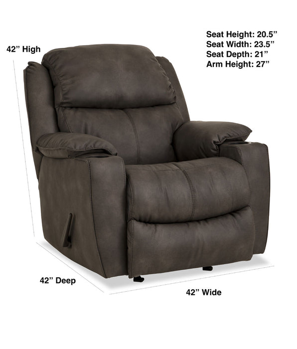 Motion Ease - Timber Manual Rocker Recliner in Pewter - 245-91-21 - GreatFurnitureDeal