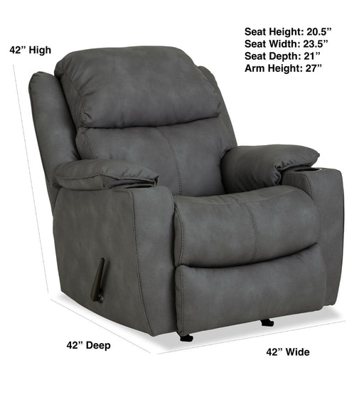 Motion Ease - Timber Manual Rocker Recliner in Grey - 245-91-62 - GreatFurnitureDeal