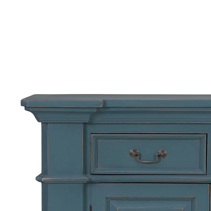 Bramble - Roosevelt 3 Drawer Narrow Sideboard in Marina Blue - BR-FAC-24504MBE - GreatFurnitureDeal