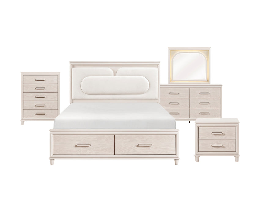 Homelegance - Montrose 5 Piece Queen Bedroom Set in White - 2451-1*9 - GreatFurnitureDeal