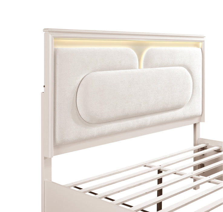 Homelegance - Montrose California King Platform Bed with Footboard Storage in White - 2451K-1CK* - GreatFurnitureDeal