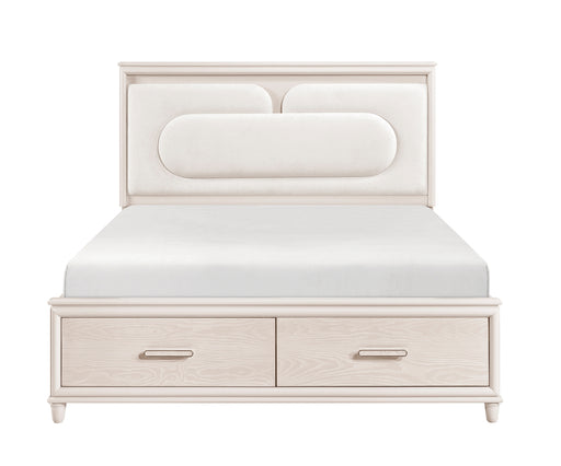 Homelegance - Montrose King Platform Bed with Footboard Storage in White - 2451K-1EK* - GreatFurnitureDeal