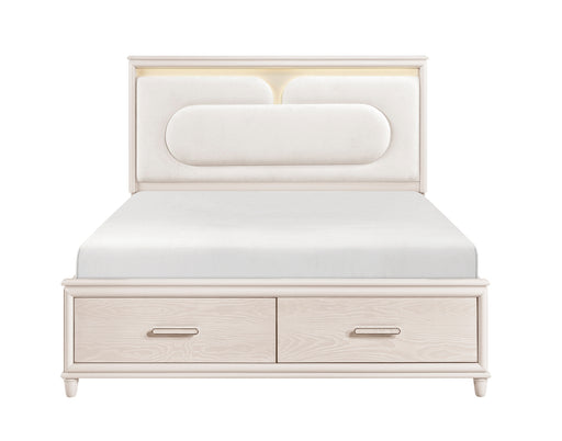 Homelegance - Montrose California King Platform Bed with Footboard Storage in White - 2451K-1CK* - GreatFurnitureDeal