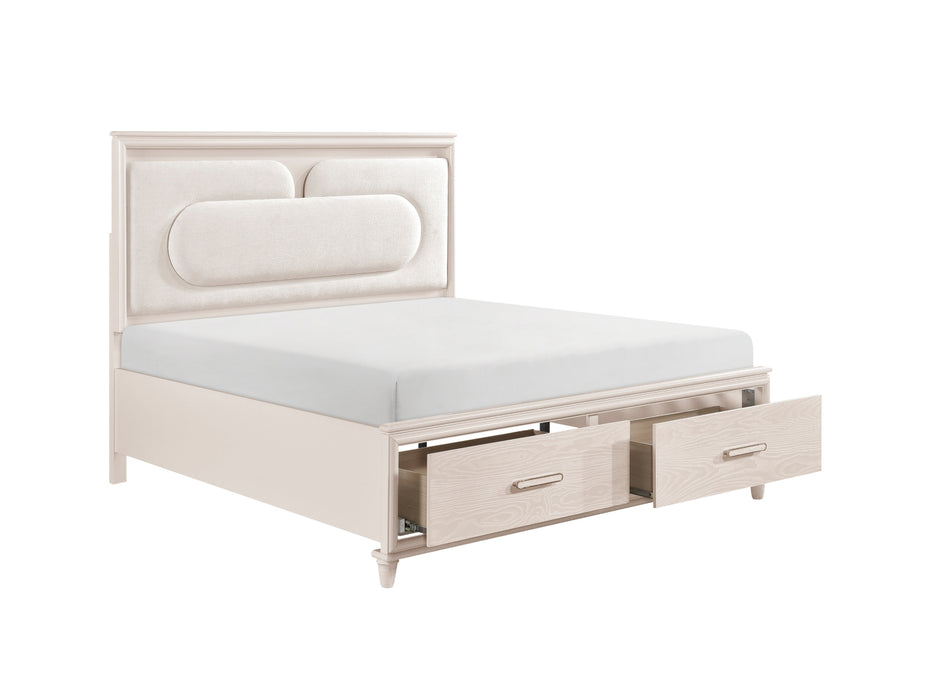 Homelegance - Montrose California King Platform Bed with Footboard Storage in White - 2451K-1CK* - GreatFurnitureDeal