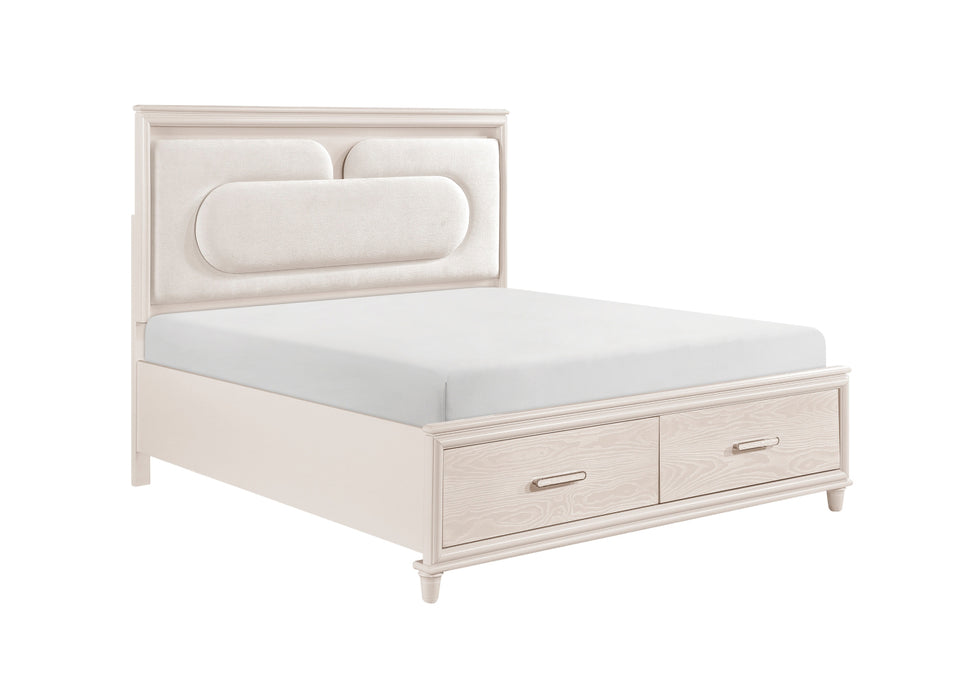 Homelegance - Montrose Queen Platform Bed with Footboard Storage in White - 2451-1* - GreatFurnitureDeal