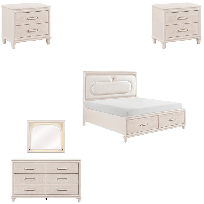 Homelegance - Cotterill 5 Piece Queen Bedroom Set in White - 2451-1-5SET - GreatFurnitureDeal