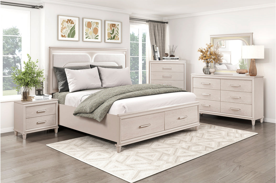 Homelegance - Montrose 5 Piece Queen Bedroom Set in White - 2451-1*9 - GreatFurnitureDeal