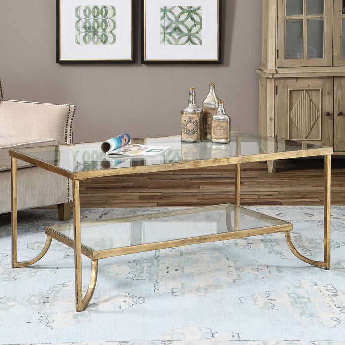 Uttermost - Katina Gold Leaf Coffee Table - 24540