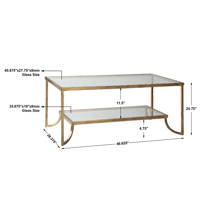 Uttermost - Katina Gold Leaf Coffee Table - 24540 - GreatFurnitureDeal