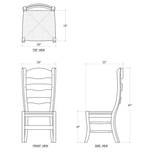 Bramble - Peg & Dowel Ladder Back w/ Rush Seat - BR-24545 - GreatFurnitureDeal